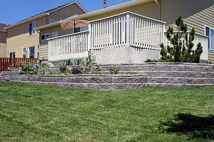 stone terrace wall in back