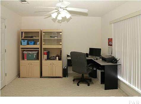 Office by the entryway of house