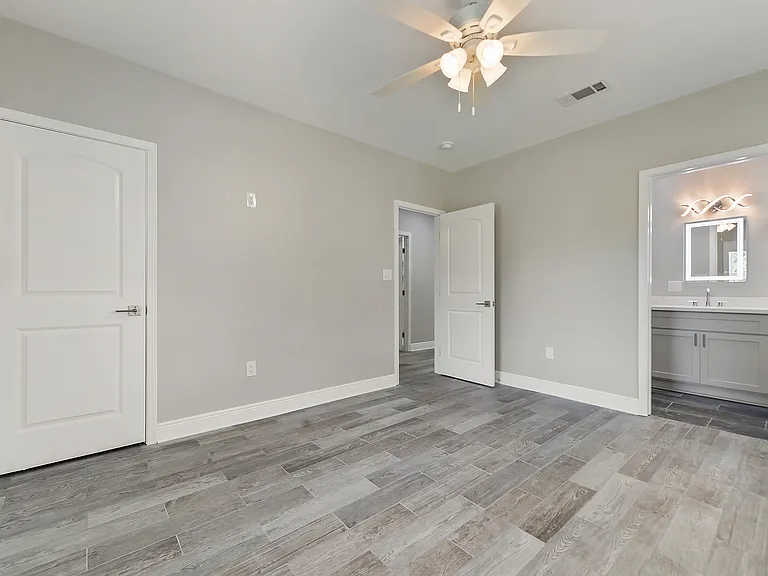 Main bedroom looking toward bathroom