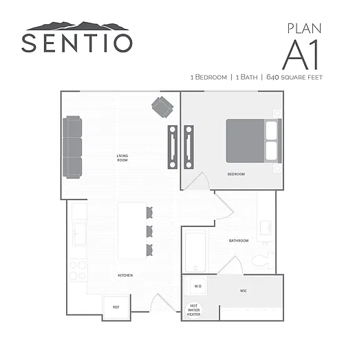 Floor plan 1 Bed/1 Bath