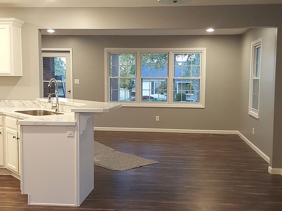 Open concept kitchen/family area