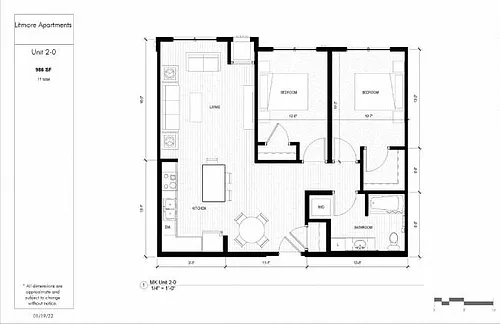 Floor plan 2 Bedroom 60%