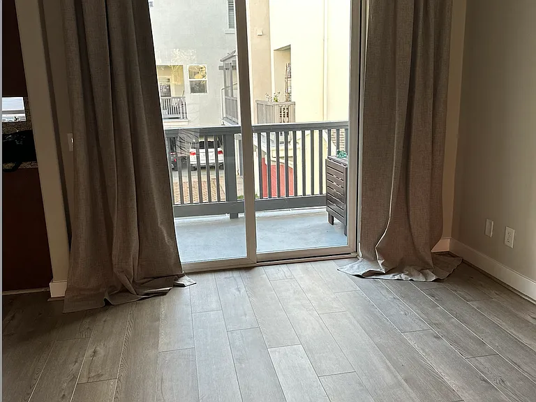 View from dining area to outdoor deck