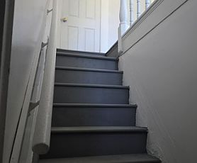 Stairwell up to second floor apt. To the left of the entry way is the laundry room where you'll have your own washer dryer hook-up. Room is shared with 1st floor. They have their own hook-ups.