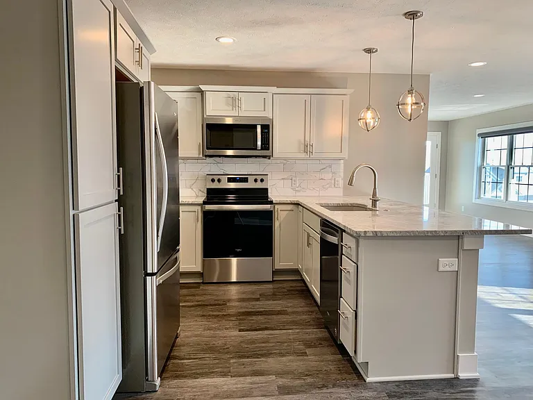 View of kitchen as you enter the apartment