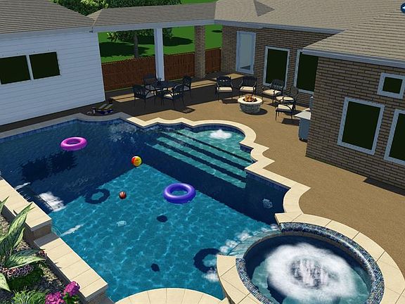 Pool rendering drawn to survey scale.
