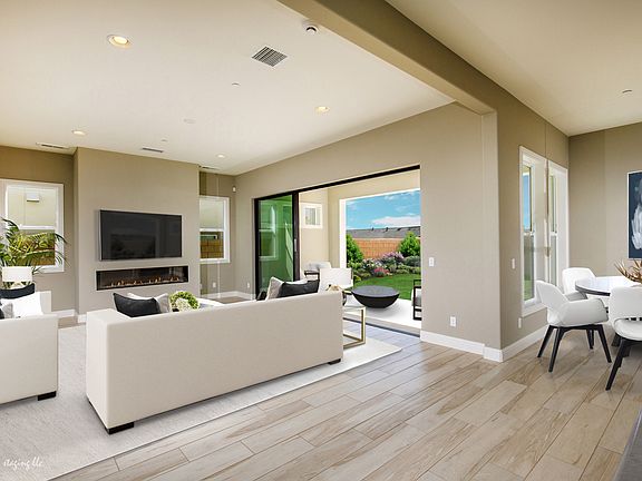 Impressive great room right off the kitchen.