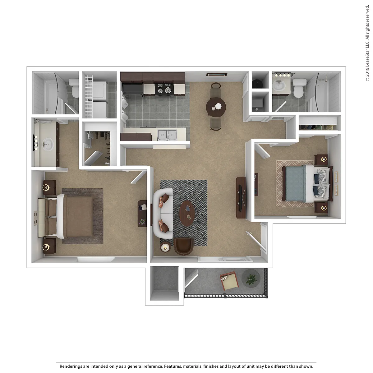 Floor plan 2 Bed 2 Bath