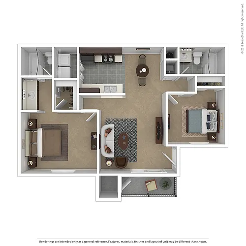 Floor plan 2 Bed 2 Bath