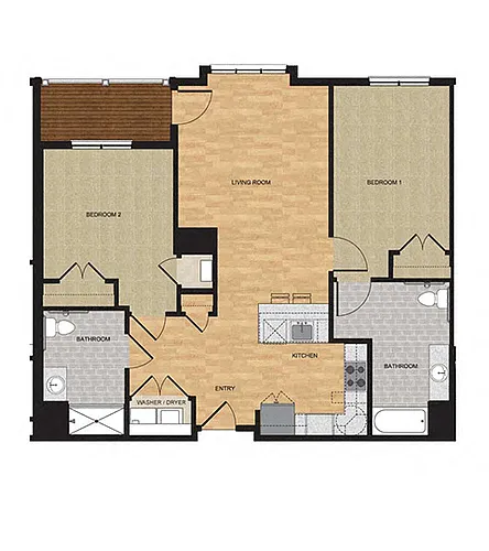 Floor plan Type HP - Two Bedroom