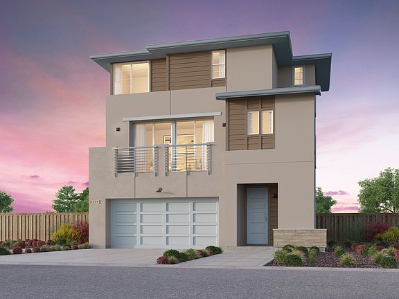 Elevation B of the Exterior Rendering of Residence Two at Melrose in Dublin, CA by Brookfield Reside