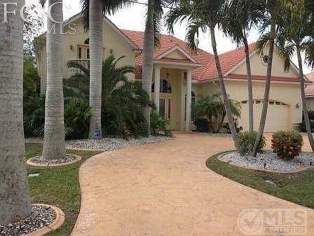 Stamped circular driveway.