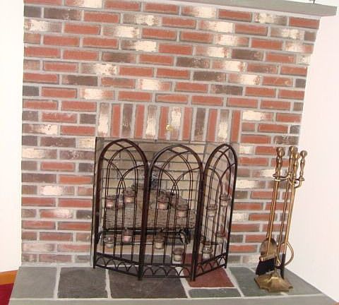 brick fireplace w/gas log insert