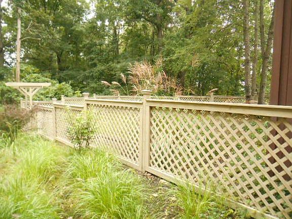 Partial fenced in yard