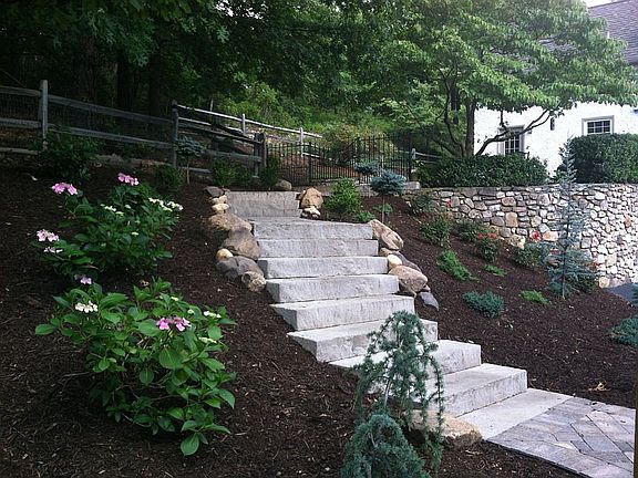 Steps from lower level 