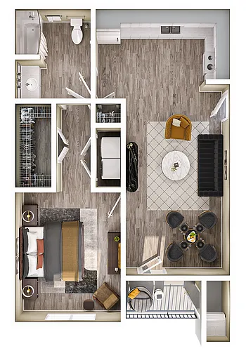Floor plan A1A Renovated