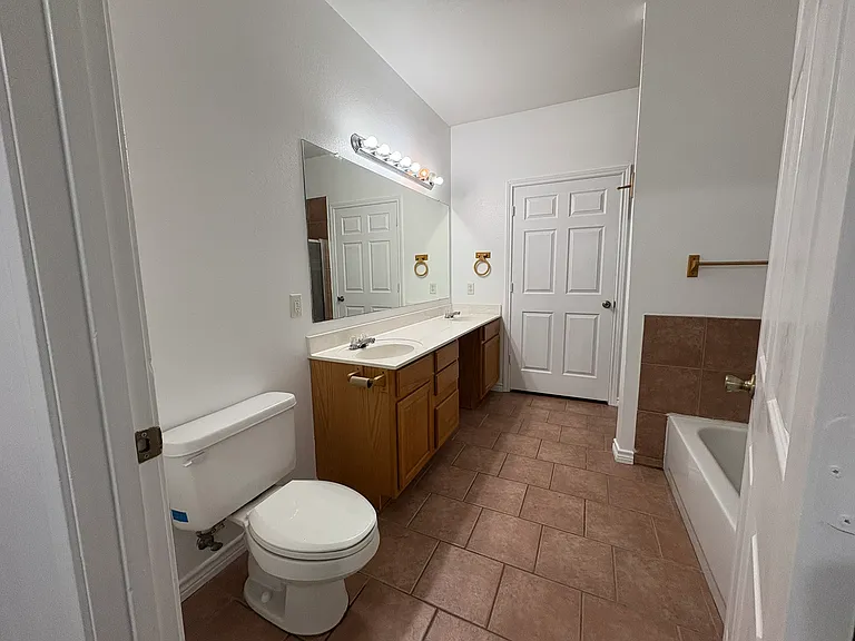 master bath with shower and tunb