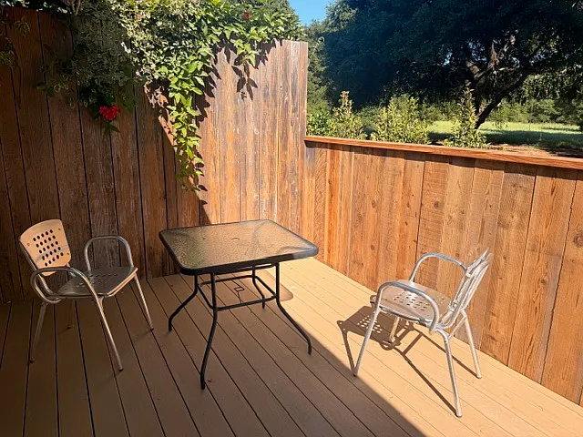 Back deck, 300 sq feet, with a gate