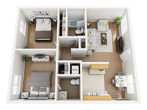 Floor plan Circle 2 Bedroom
