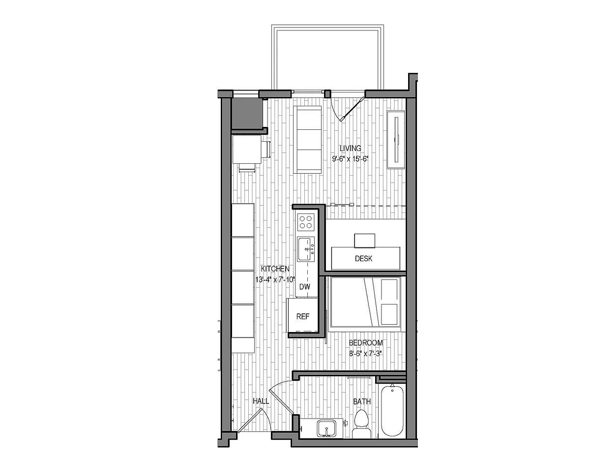 Floor plan Copper (W/ Den) - Furnished