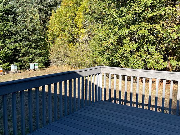 View from back deck with a few bee hives