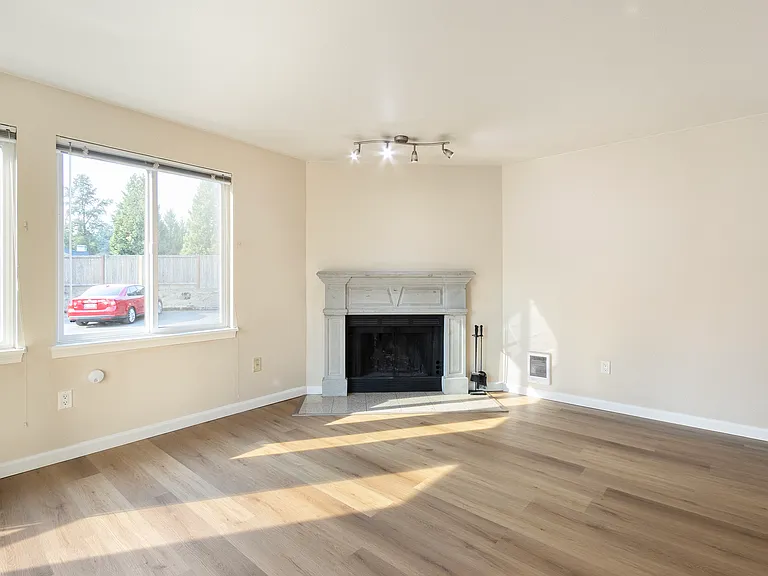 Living area with fireplace