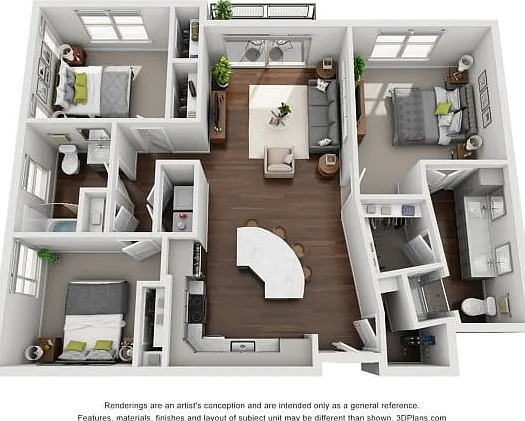 Three Bedroom Three Bedroom