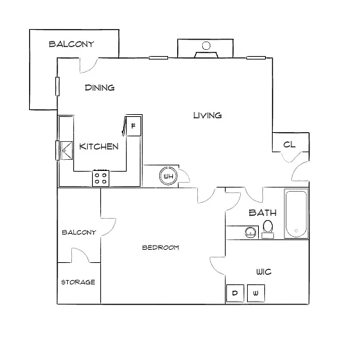 Floor plan Design 1B Premier