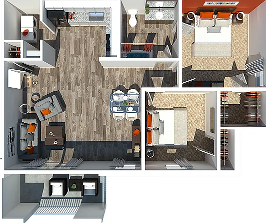 Two Bedroom | One Bathroom Two Bedroom | One Bathroom