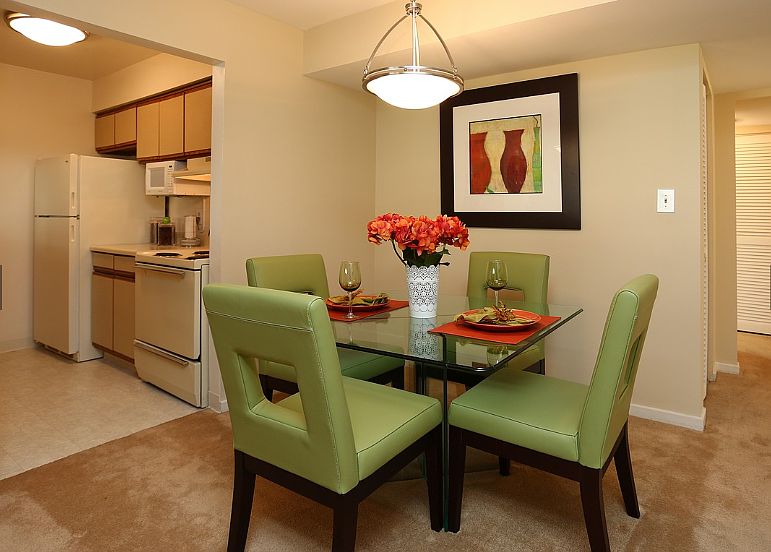Dining room with view of kitchen
