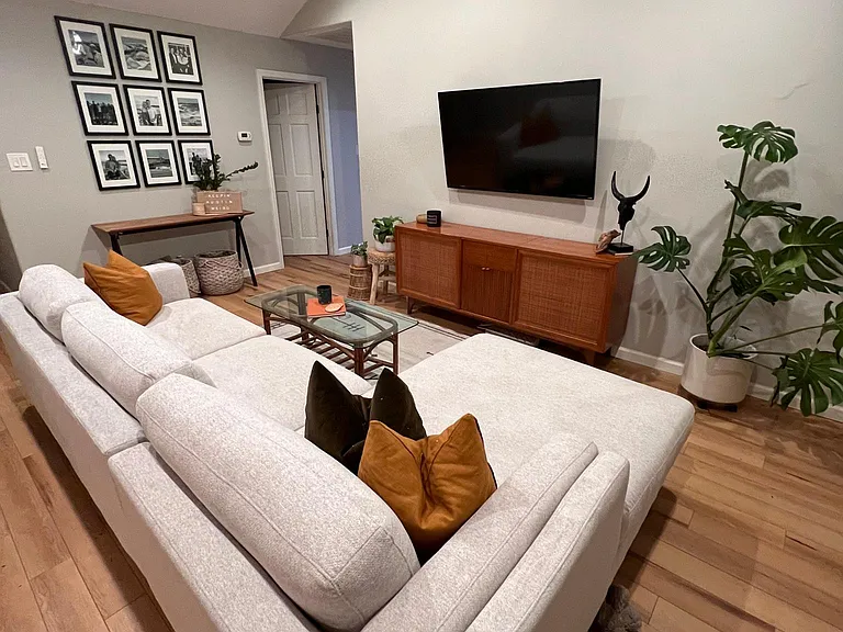 This is the living room styled- to get a sense for how to style the room