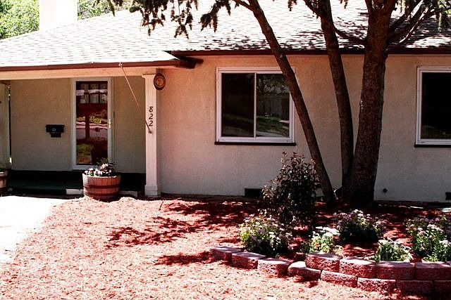 The front  1/2 of the yard has been xeriscaped for low maintenance!