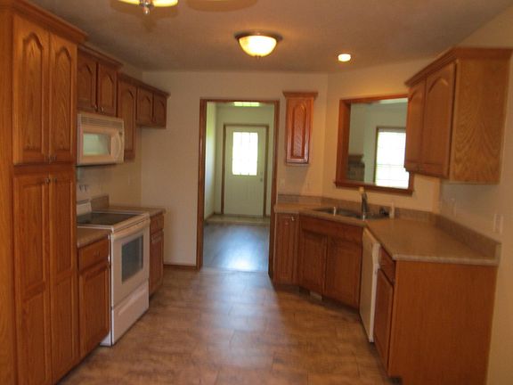 View from dining area into kitchen