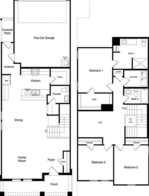 D.R. Horton''s Nutmeg floorplan - All Home and community information, including pricing, included features, terms, availability and amenities, are subject to change at any time without notice or obligation. All Drawings, pictures, photographs, video, square footages, floor plans, elevations, features, colors and sizes are approximate for illustration purposes only and will vary from the homes as built.