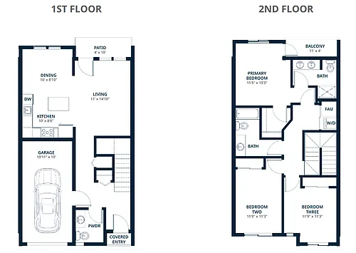 Floor plan 3 Bedroom 2.5 Bath