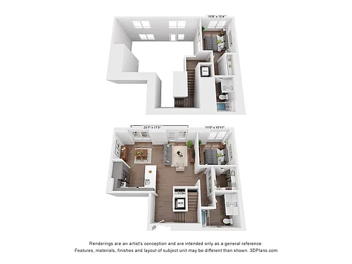 Floor plan 2 Bedroom, 2 Bath Townhome