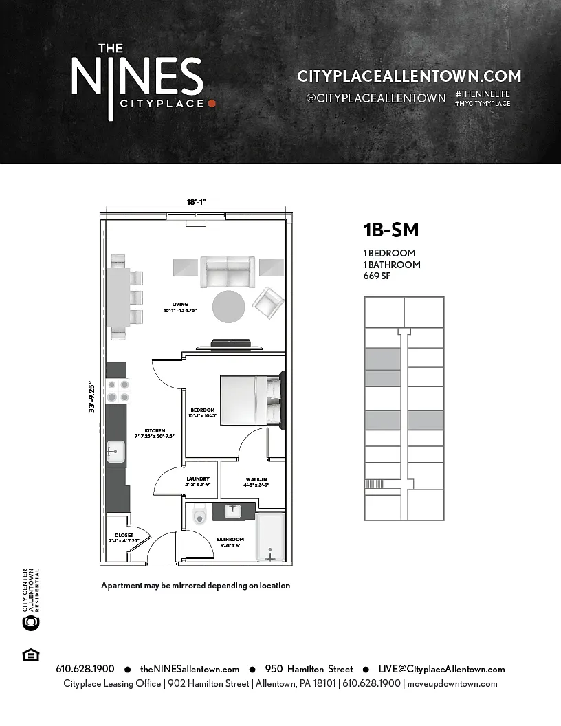 Floor plan 1B-SM
