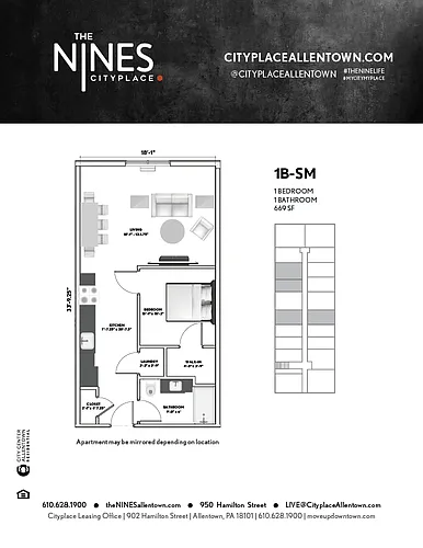 Floor plan 1B-SM