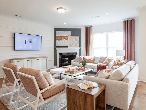 Open Gathering Room with optional fireplace.