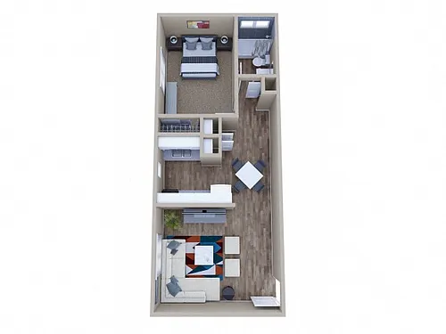 Floor plan One Bedroom One Bath Large