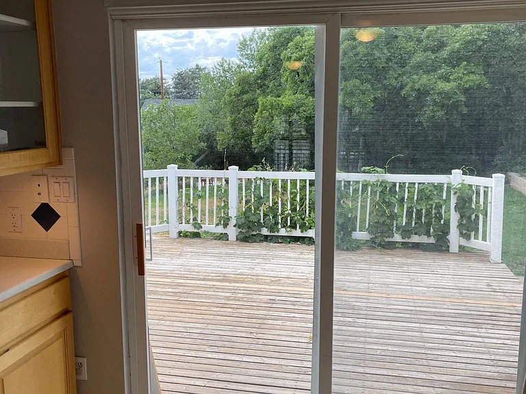 View from the dining room out onto the back deck.