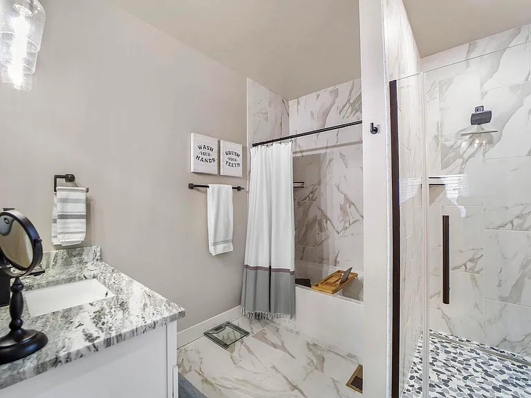 Master Bathroom With Bathtub & Custom Walk-In Shower, Double Vanity, & High End Upgrades