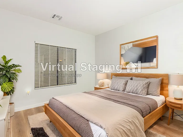 Virtually staged guest bedroom