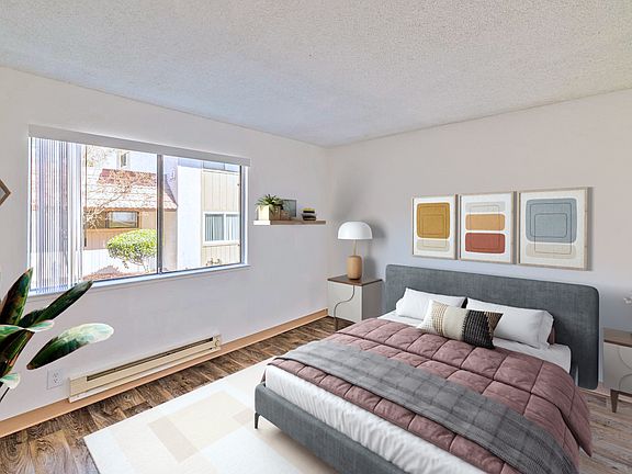 Bright and inviting bedroom with modern touches.
