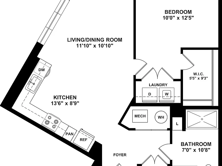 Ivy - 1 Bed, 1 Bath, 740 sq. ft.
