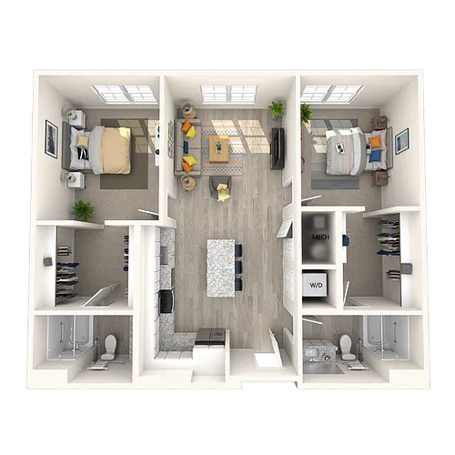 Floor plan 2 Bed/2 Bath