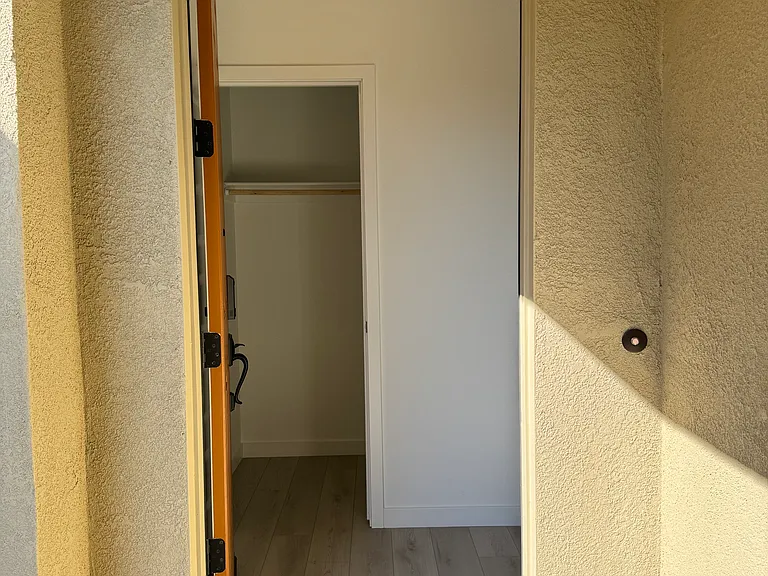 View of the closet space inside the unit.