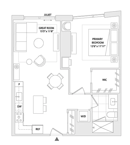 Floor plan 1 BED A11