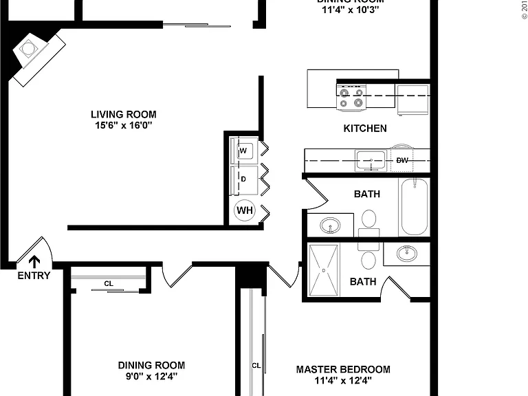 2 BD / 2 BA 1,004 SF
