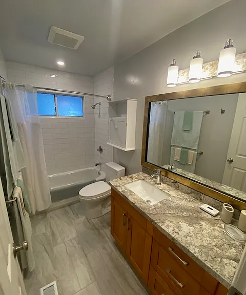Notice, tile floors and Toto Toilet